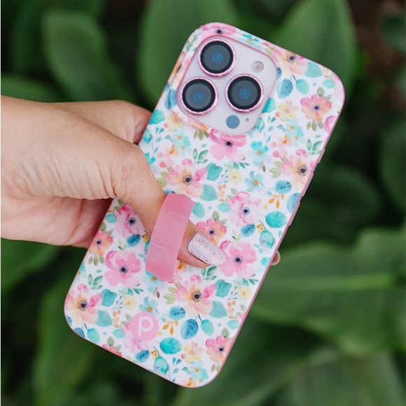 Loopy Cases Floral Pink Phone Case with Grip for iPhone 15 Pro Max - Picture 6 of 8